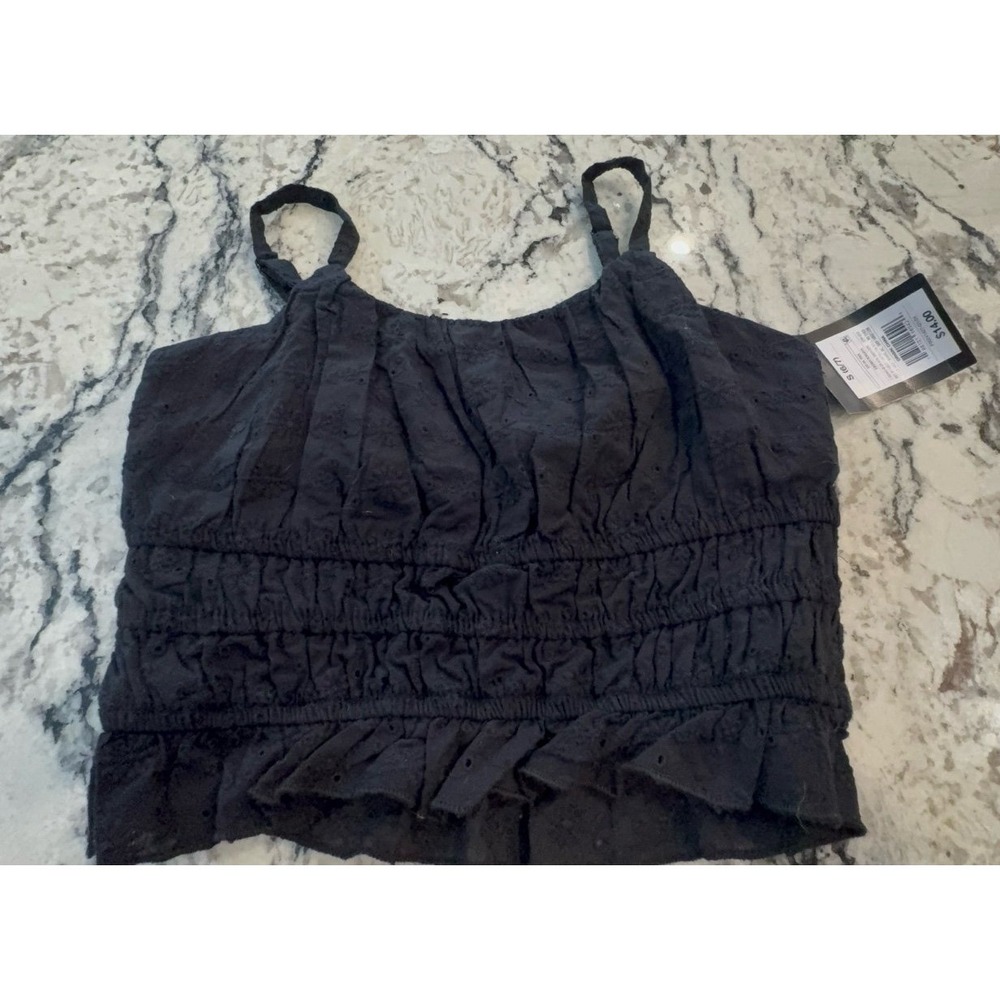 New girls Art Class size Small 6/7 black crop eye lit tank top.